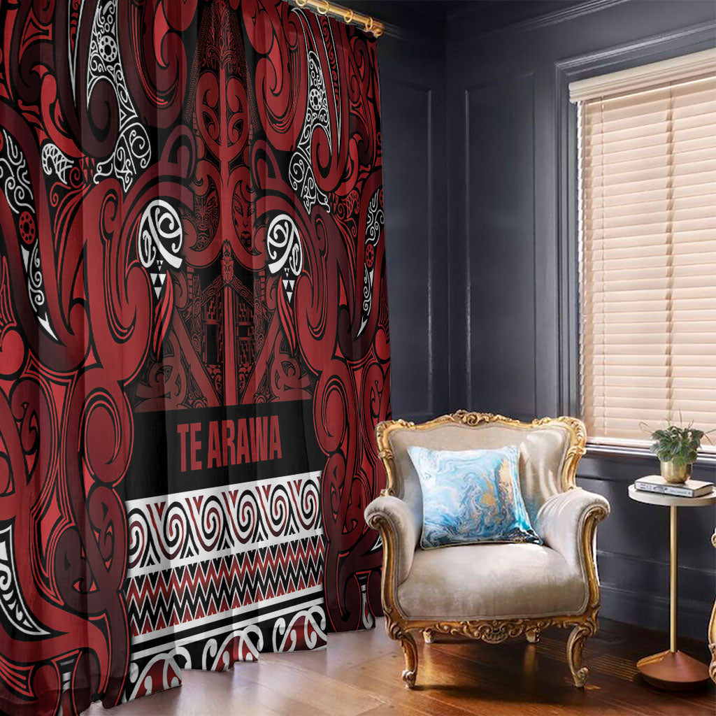 Aotearoa Iwi Te Arawa Window Curtain Maori Wharenui House Tribal Pattern