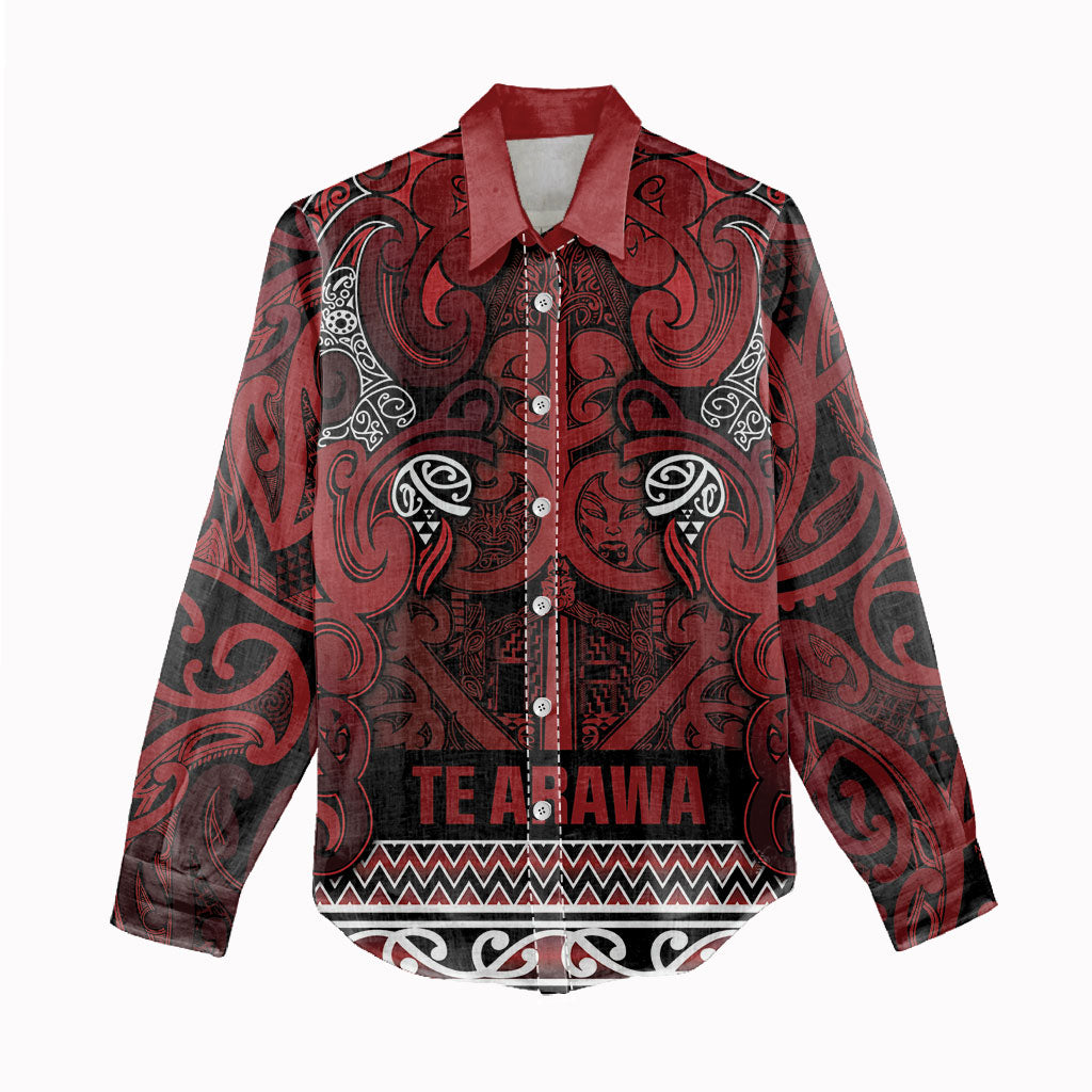 Aotearoa Iwi Te Arawa Women Casual Shirt Maori Wharenui House Tribal Pattern