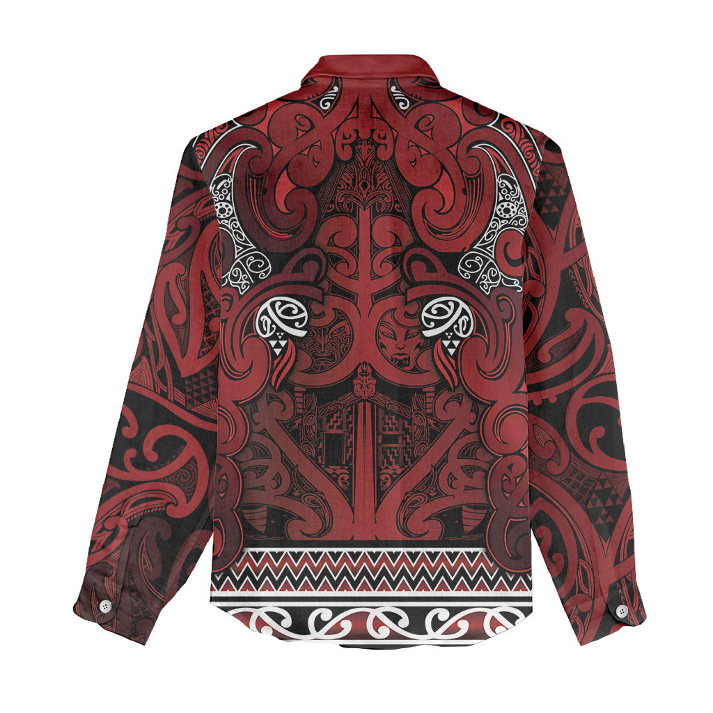 Aotearoa Iwi Te Arawa Women Casual Shirt Maori Wharenui House Tribal Pattern