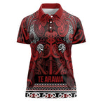 Aotearoa Iwi Te Arawa Women Polo Shirt Maori Wharenui House Tribal Pattern