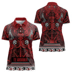 Aotearoa Iwi Te Arawa Women Polo Shirt Maori Wharenui House Tribal Pattern