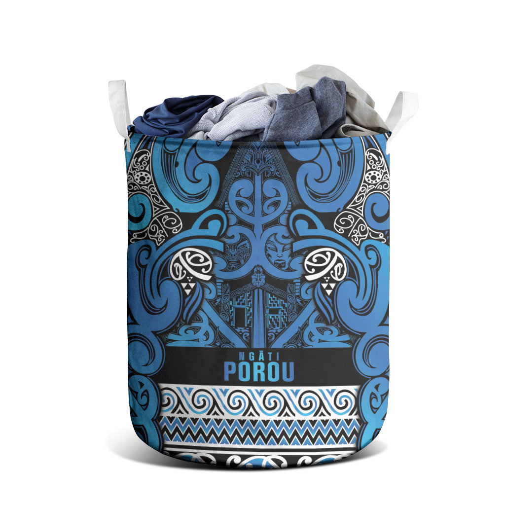 Aotearoa Iwi Ngati Porou Laundry Basket Maori Wharenui House Tribal Pattern