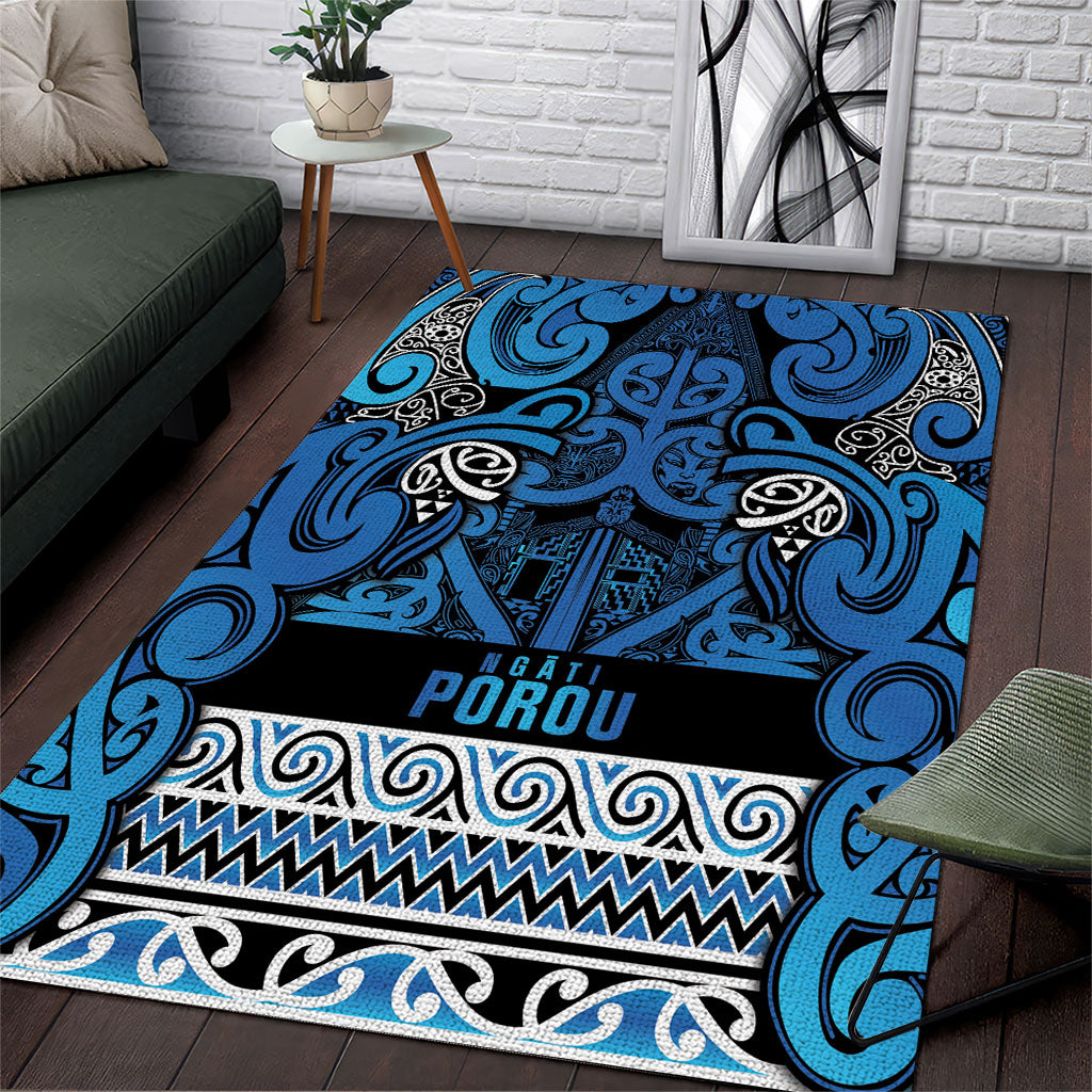 Aotearoa Iwi Ngati Porou Area Rug Maori Wharenui House Tribal Pattern