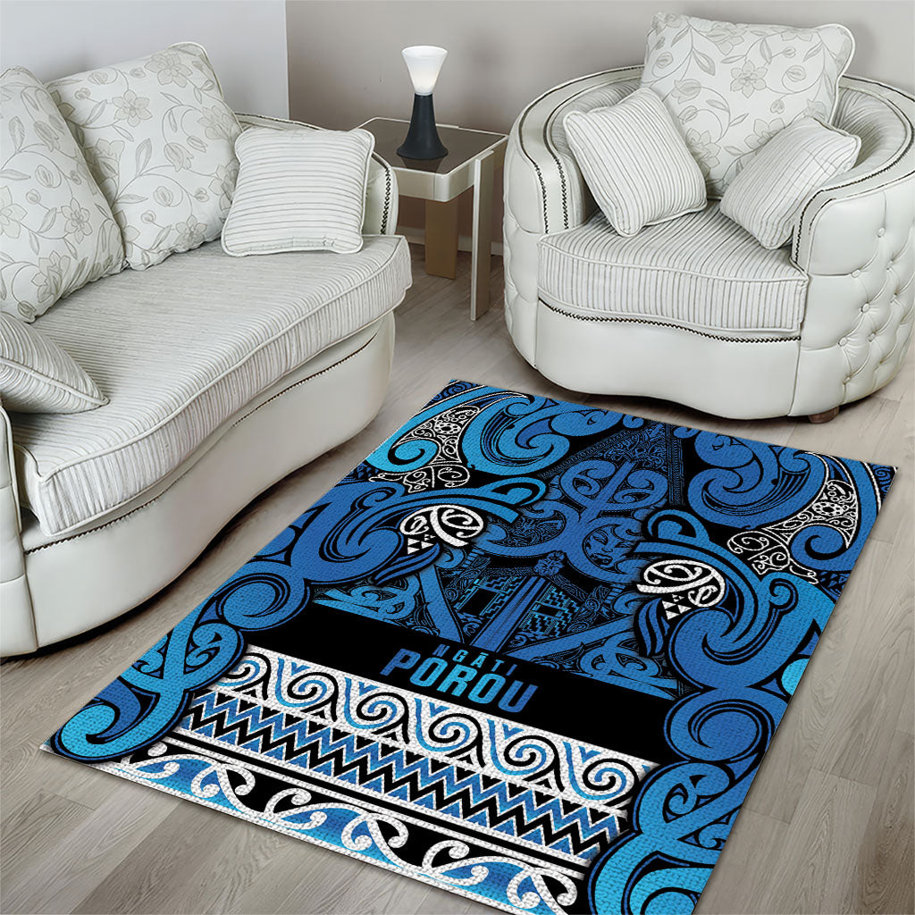 Aotearoa Iwi Ngati Porou Area Rug Maori Wharenui House Tribal Pattern