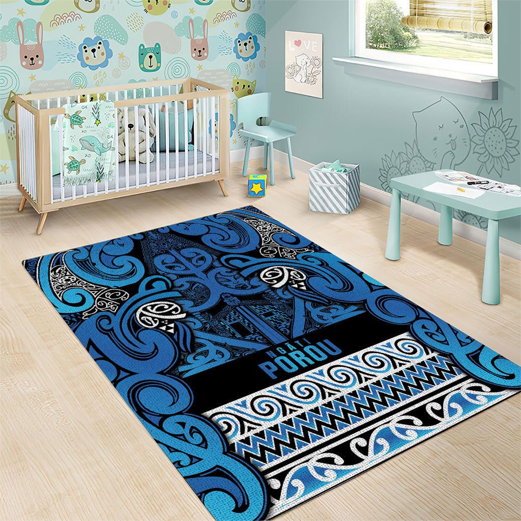 Aotearoa Iwi Ngati Porou Area Rug Maori Wharenui House Tribal Pattern