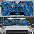 Aotearoa Iwi Ngati Porou Auto Sun Shade Maori Wharenui House Tribal Pattern