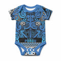 Aotearoa Iwi Ngati Porou Baby Onesie Maori Wharenui House Tribal Pattern