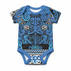 Aotearoa Iwi Ngati Porou Baby Onesie Maori Wharenui House Tribal Pattern