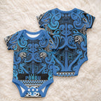 Aotearoa Iwi Ngati Porou Baby Onesie Maori Wharenui House Tribal Pattern