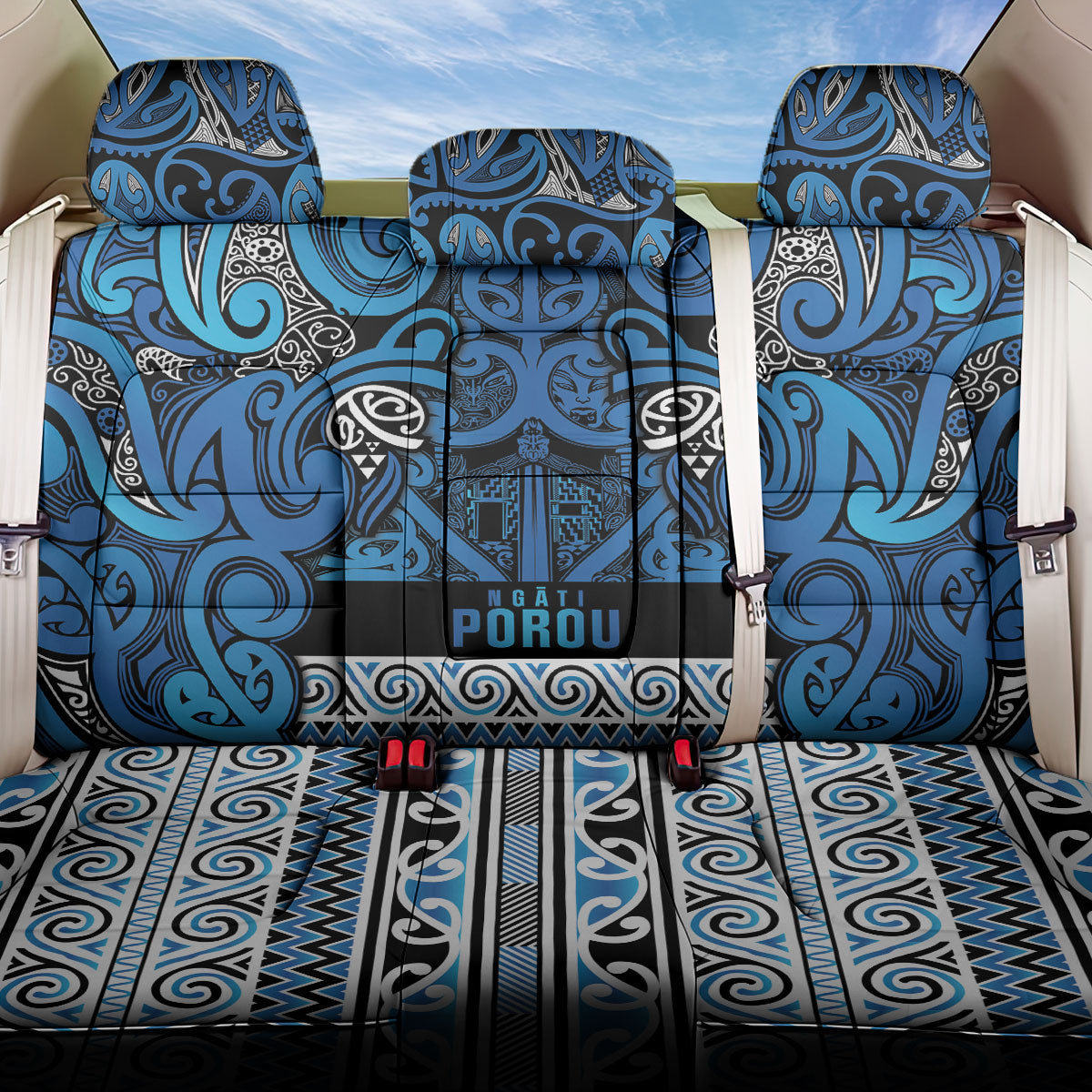 Aotearoa Iwi Ngati Porou Back Car Seat Cover Maori Wharenui House Tribal Pattern