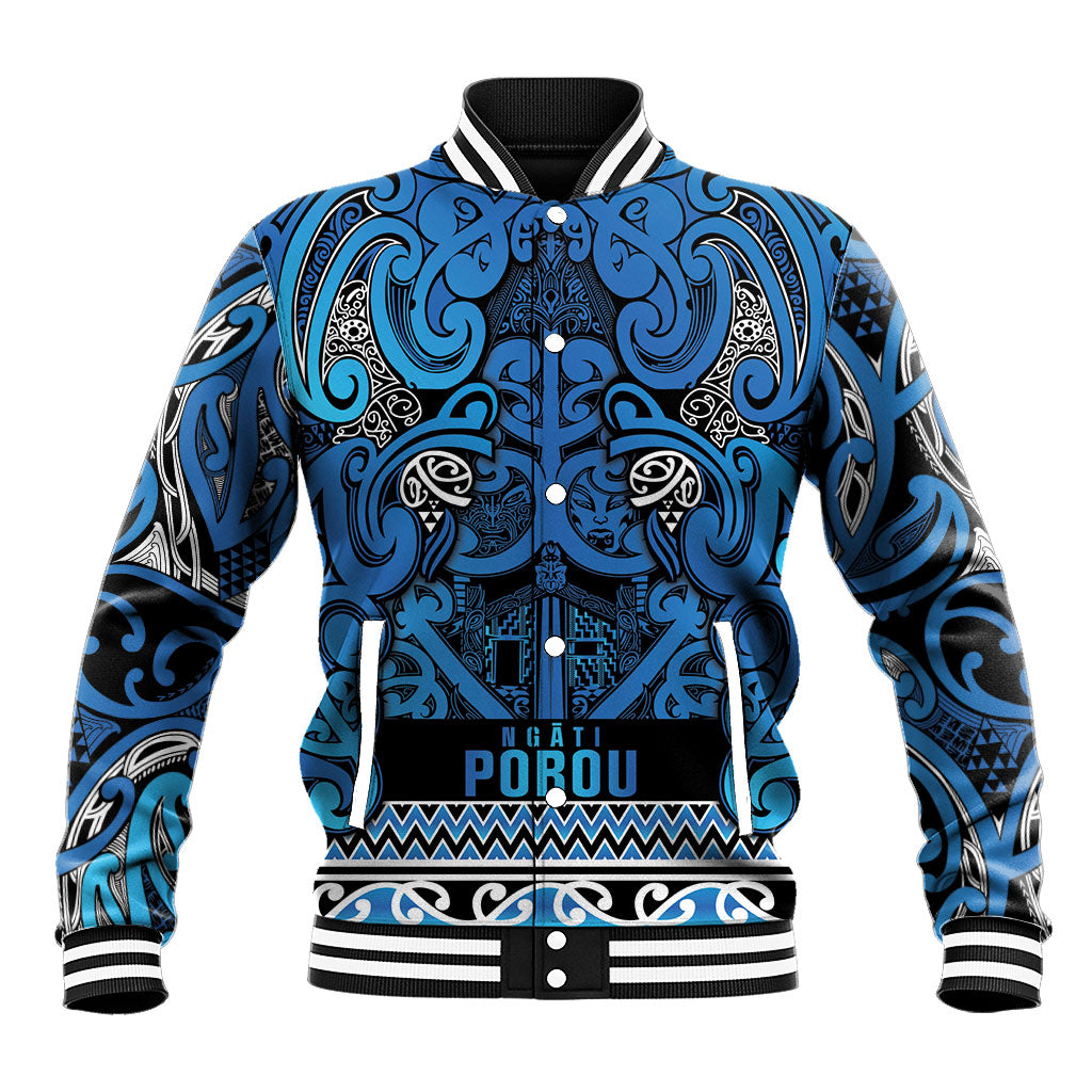 Aotearoa Iwi Ngati Porou Baseball Jacket Maori Wharenui House Tribal Pattern
