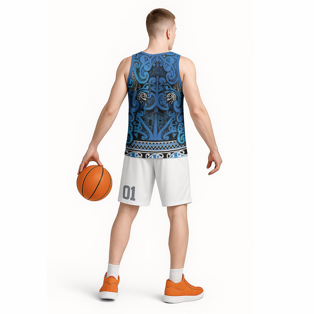 Aotearoa Iwi Ngati Porou Basketball Jersey Maori Wharenui House Tribal Pattern