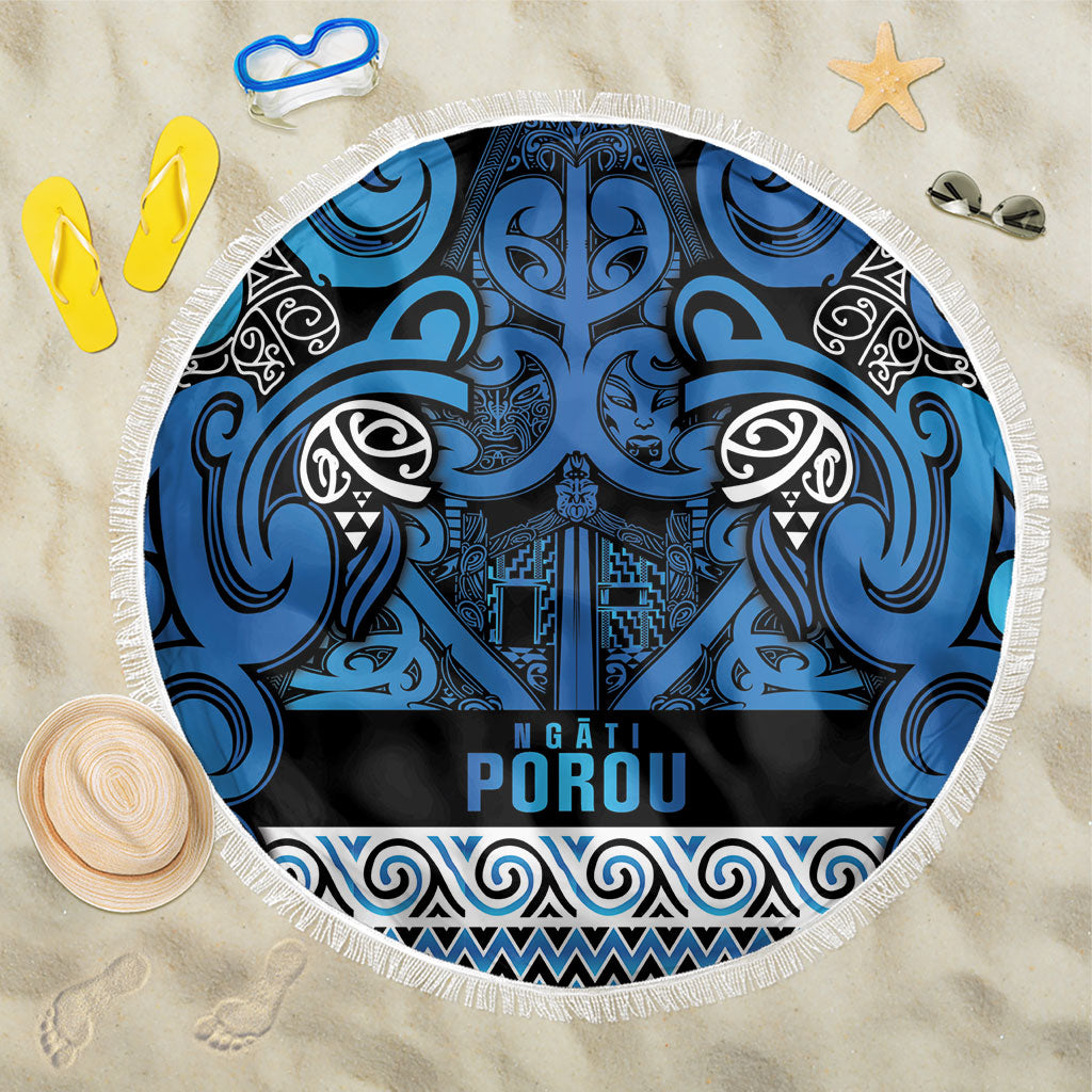 Aotearoa Iwi Ngati Porou Beach Blanket Maori Wharenui House Tribal Pattern