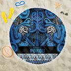 Aotearoa Iwi Ngati Porou Beach Blanket Maori Wharenui House Tribal Pattern