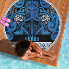Aotearoa Iwi Ngati Porou Beach Blanket Maori Wharenui House Tribal Pattern