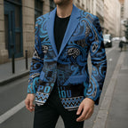 Aotearoa Iwi Ngati Porou Blazer Maori Wharenui House Tribal Pattern