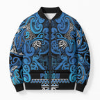 Aotearoa Iwi Ngati Porou Bomber Puffer Jacket Maori Wharenui House Tribal Pattern