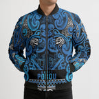 Aotearoa Iwi Ngati Porou Bomber Puffer Jacket Maori Wharenui House Tribal Pattern