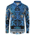 Aotearoa Iwi Ngati Porou Button Sweatshirt Maori Wharenui House Tribal Pattern