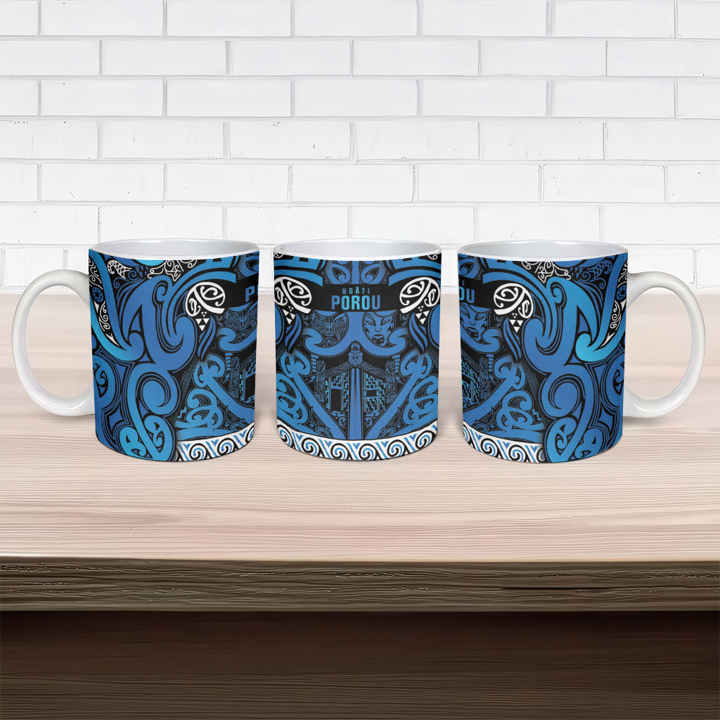 Aotearoa Iwi Ngati Porou Ceramic Mug Maori Wharenui House Tribal Pattern