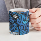 Aotearoa Iwi Ngati Porou Ceramic Mug Maori Wharenui House Tribal Pattern