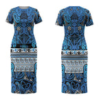 Aotearoa Iwi Ngati Porou Couples Matching Short Sleeve Bodycon Dress and Hawaiian Shirt Maori Wharenui House Tribal Pattern