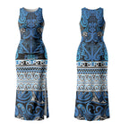 Aotearoa Iwi Ngati Porou Couples Matching Tank Maxi Dress and Hawaiian Shirt Maori Wharenui House Tribal Pattern