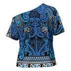 Aotearoa Iwi Ngati Porou Cross Shoulder Shirt Maori Wharenui House Tribal Pattern