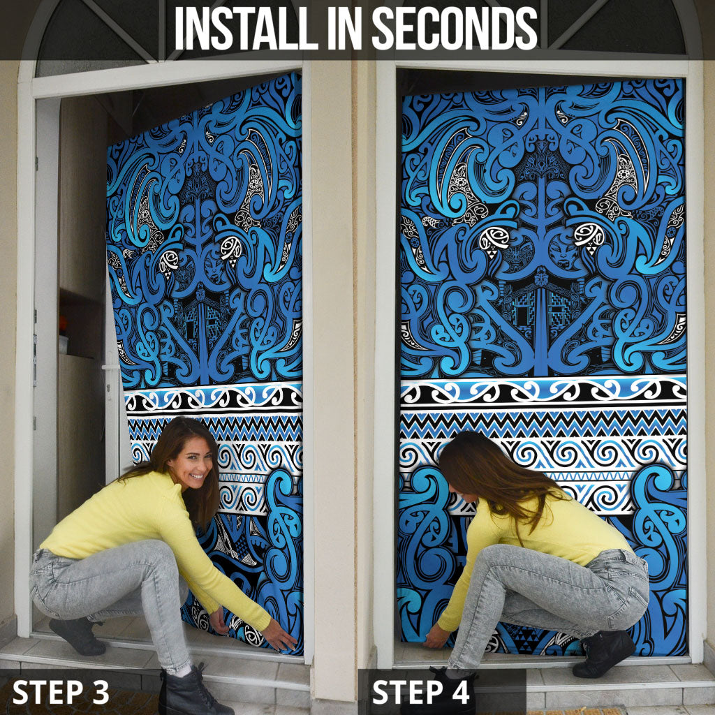 Aotearoa Iwi Ngati Porou Door Cover Maori Wharenui House Tribal Pattern