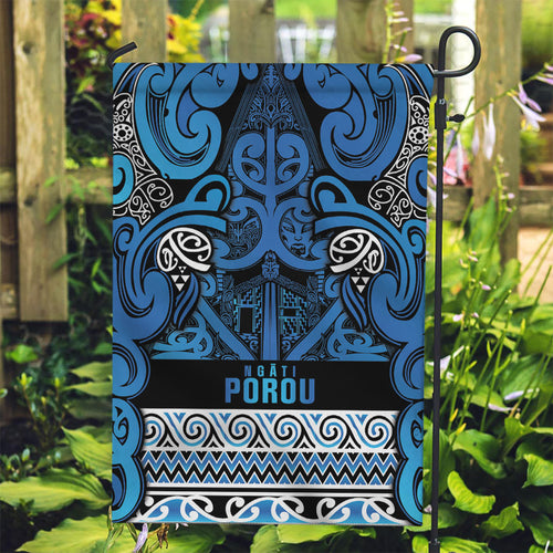 Aotearoa Iwi Ngati Porou Garden Flag Maori Wharenui House Tribal Pattern