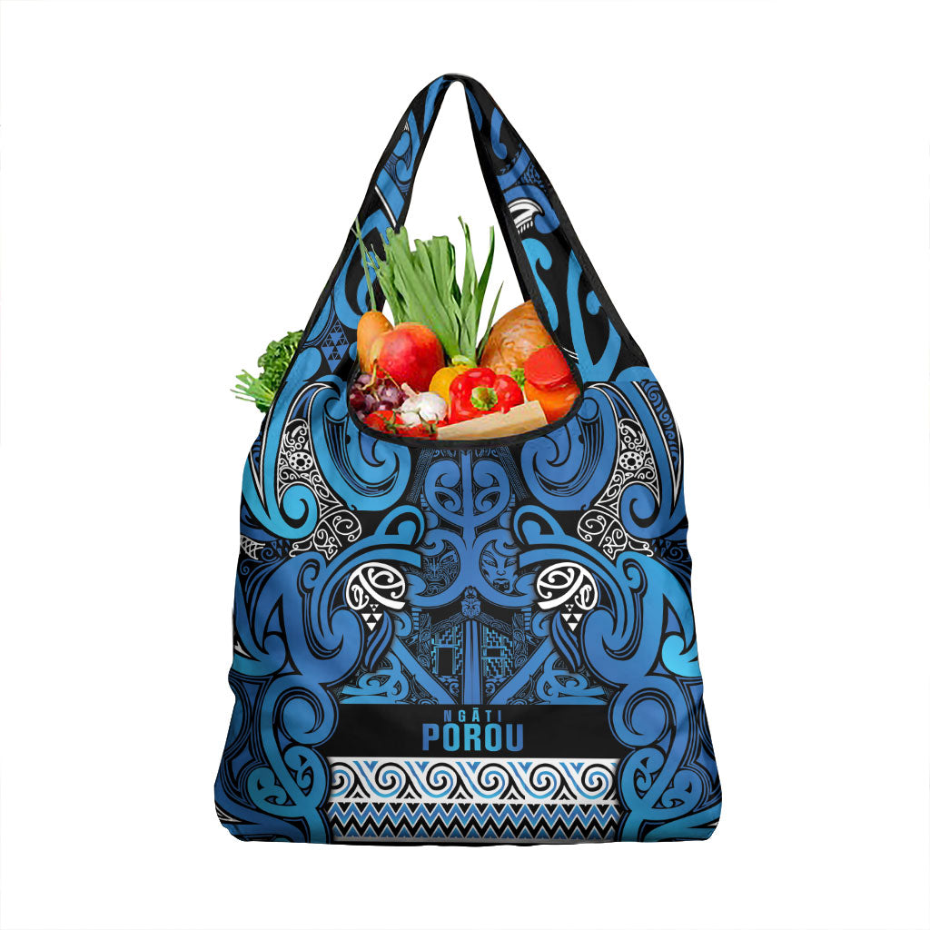 Aotearoa Iwi Ngati Porou Grocery Bag Maori Wharenui House Tribal Pattern