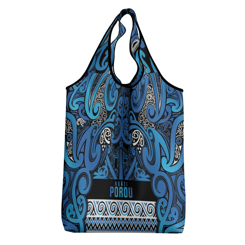Aotearoa Iwi Ngati Porou Grocery Bag Maori Wharenui House Tribal Pattern