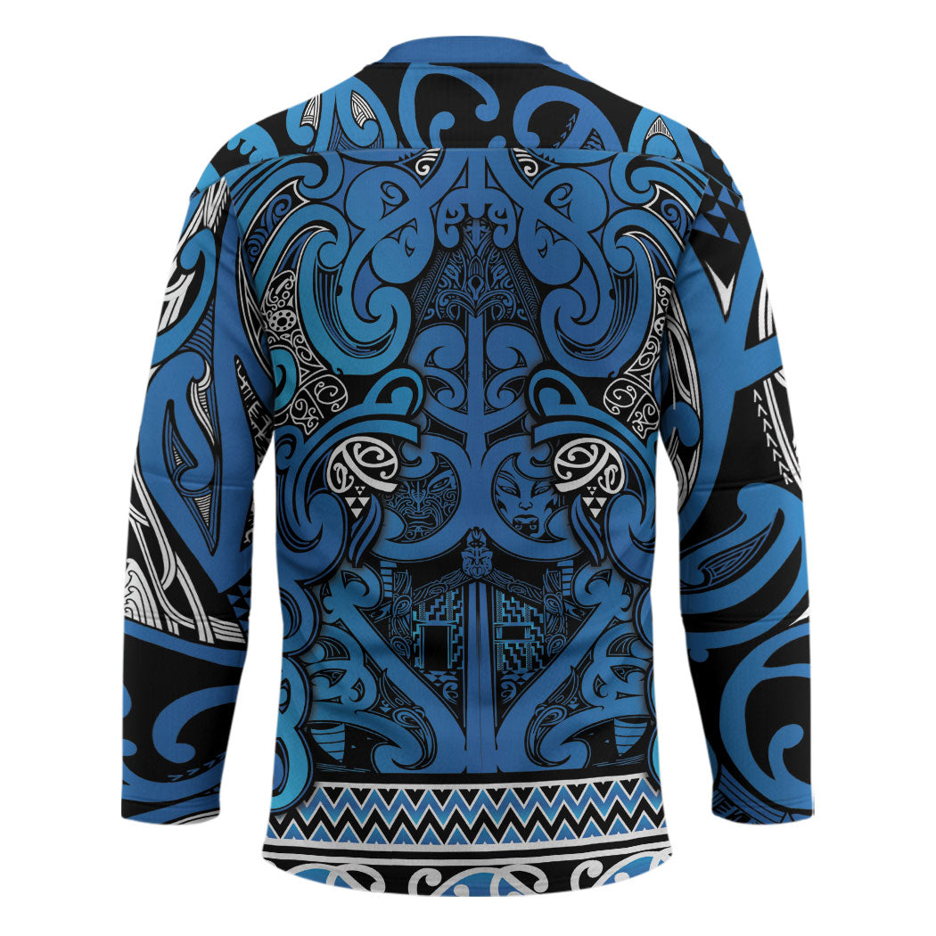 Aotearoa Iwi Ngati Porou Hockey Jersey Maori Wharenui House Tribal Pattern