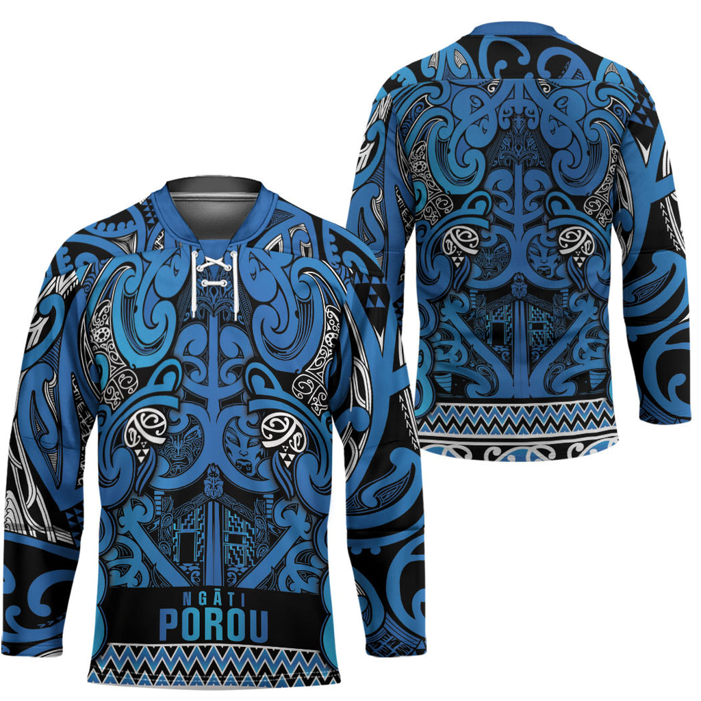 Aotearoa Iwi Ngati Porou Hockey Jersey Maori Wharenui House Tribal Pattern