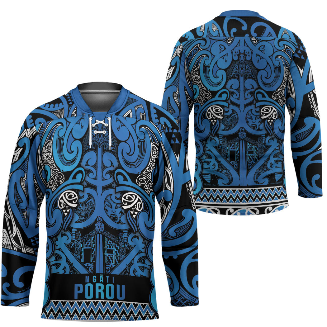 Aotearoa Iwi Ngati Porou Hockey Jersey Maori Wharenui House Tribal Pattern