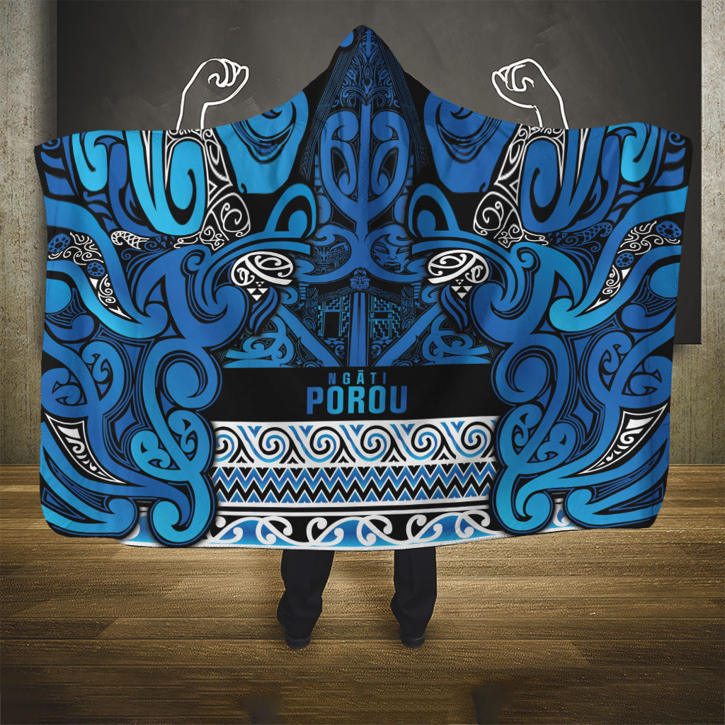Aotearoa Iwi Ngati Porou Hooded Blanket Maori Wharenui House Tribal Pattern