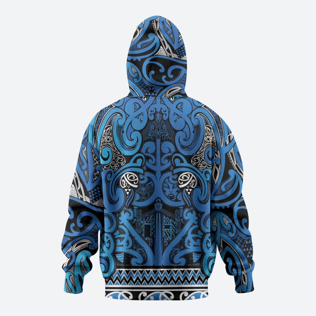 Aotearoa Iwi Ngati Porou Hoodie Maori Wharenui House Tribal Pattern