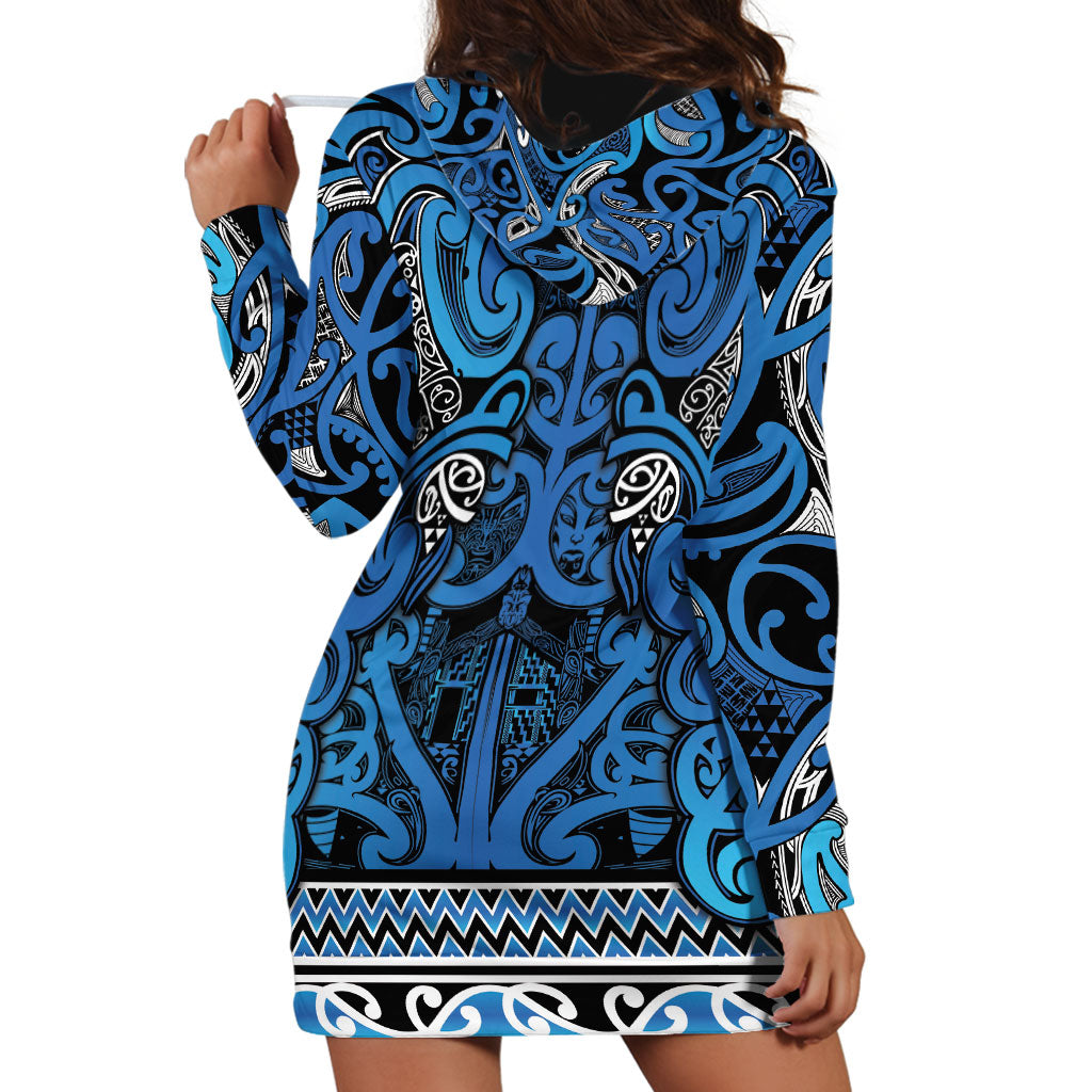 Aotearoa Iwi Ngati Porou Hoodie Dress Maori Wharenui House Tribal Pattern