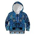 Aotearoa Iwi Ngati Porou Kid Hoodie Maori Wharenui House Tribal Pattern