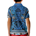 Aotearoa Iwi Ngati Porou Kid Polo Shirt Maori Wharenui House Tribal Pattern