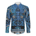 Aotearoa Iwi Ngati Porou Long Sleeve Button Shirt Maori Wharenui House Tribal Pattern