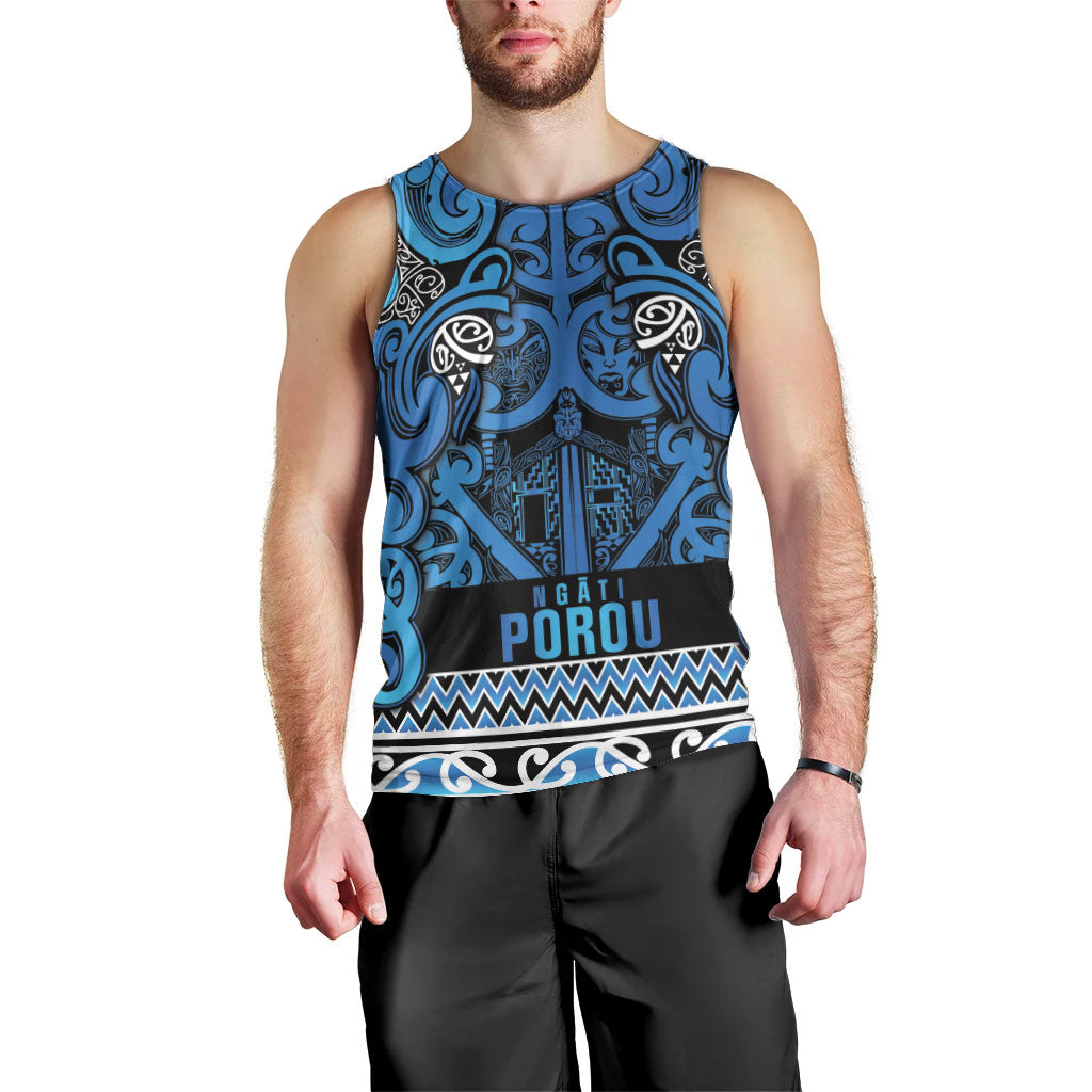 Aotearoa Iwi Ngati Porou Men Tank Top Maori Wharenui House Tribal Pattern