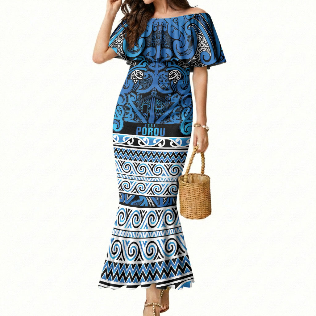 Aotearoa Iwi Ngati Porou Mermaid Dress Maori Wharenui House Tribal Pattern