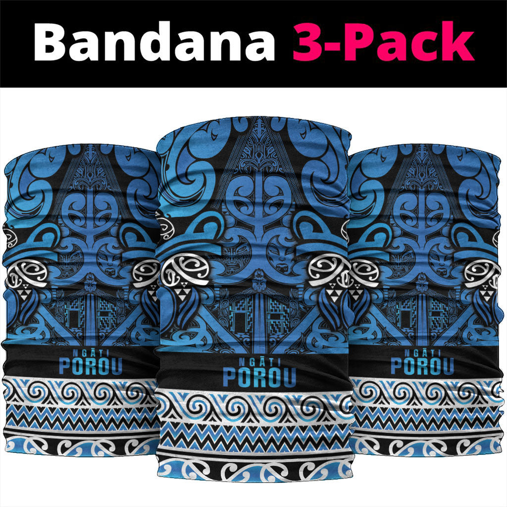 Aotearoa Iwi Ngati Porou Neck Gaiter Maori Wharenui House Tribal Pattern