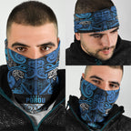 Aotearoa Iwi Ngati Porou Neck Gaiter Maori Wharenui House Tribal Pattern