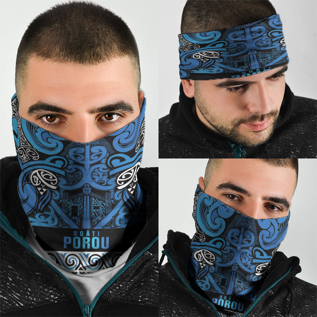 Aotearoa Iwi Ngati Porou Neck Gaiter Maori Wharenui House Tribal Pattern