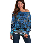 Aotearoa Iwi Ngati Porou Off Shoulder Sweater Maori Wharenui House Tribal Pattern