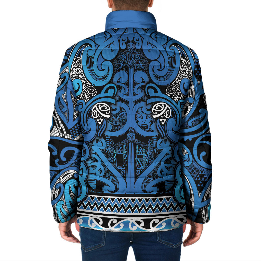 Aotearoa Iwi Ngati Porou Padded Jacket Maori Wharenui House Tribal Pattern