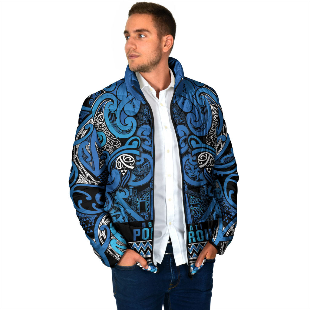 Aotearoa Iwi Ngati Porou Padded Jacket Maori Wharenui House Tribal Pattern
