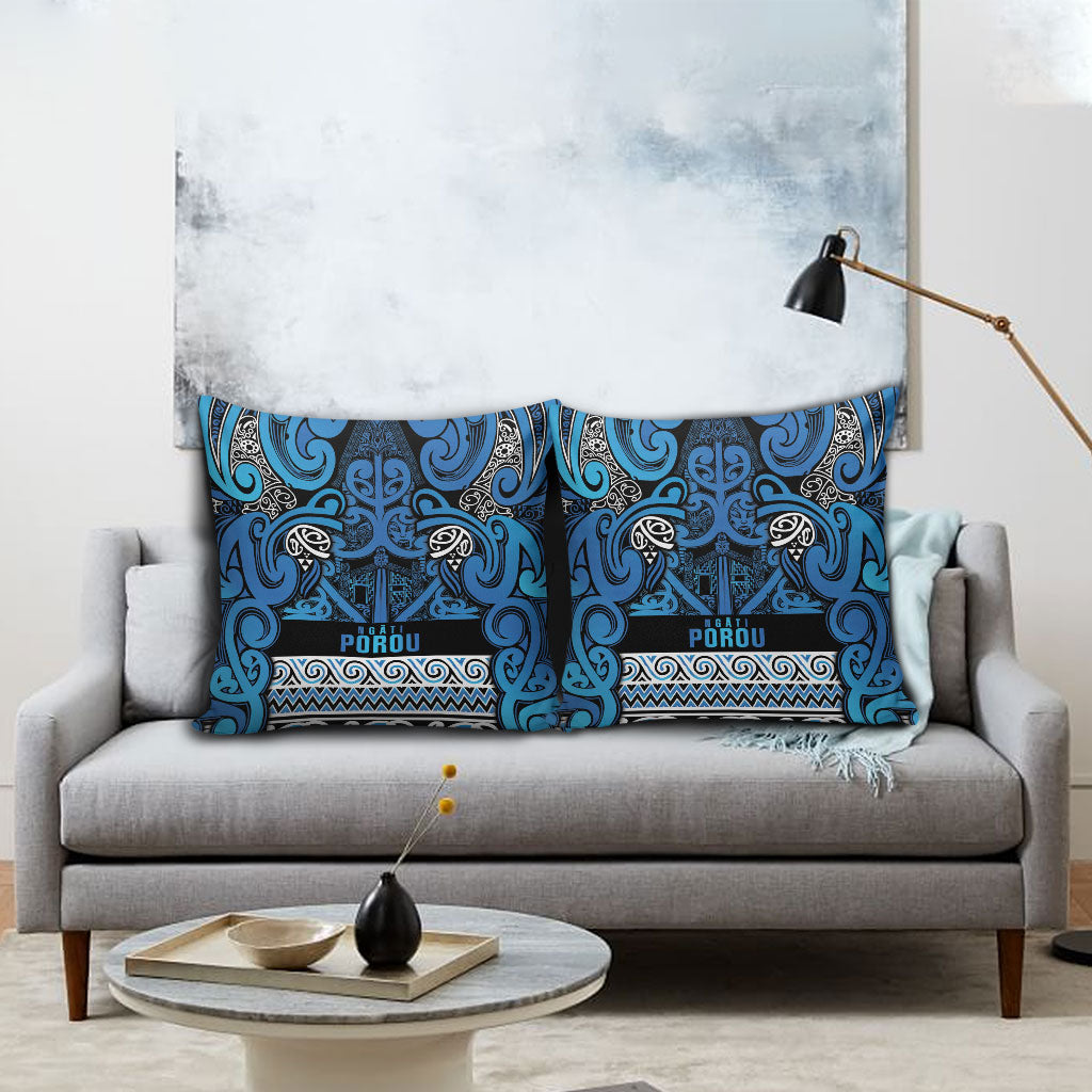 Aotearoa Iwi Ngati Porou Pillow Cover Maori Wharenui House Tribal Pattern